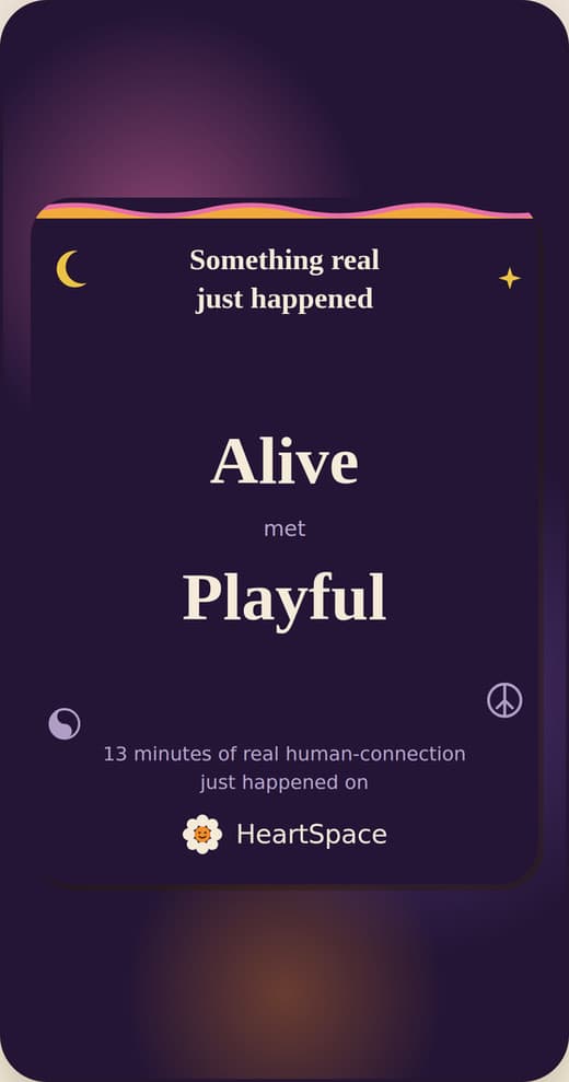 The keepsake card two players receive at the end of a HeartSpace